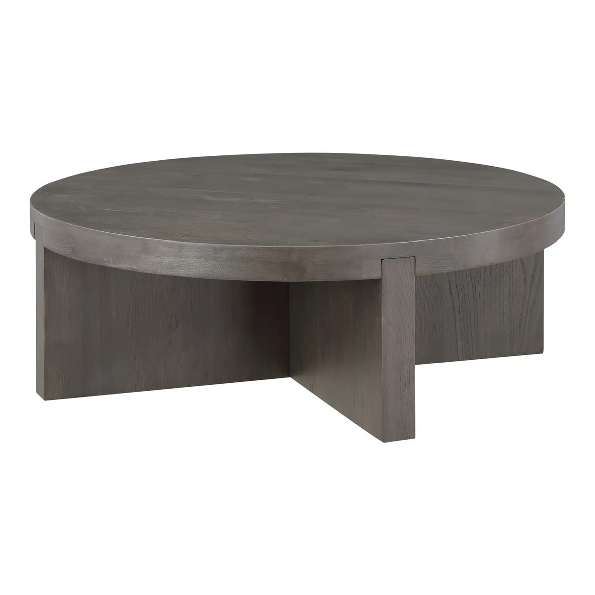 Modern European furniture - Oak Cross-Base Round Coffee Table - www.oroa.com