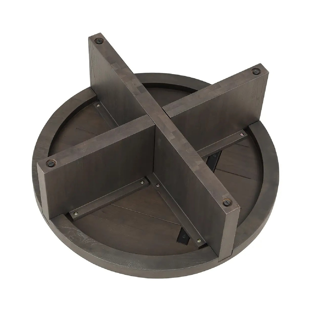 Modern European furniture - Oak Cross-Base Round Coffee Table - www.oroa.com