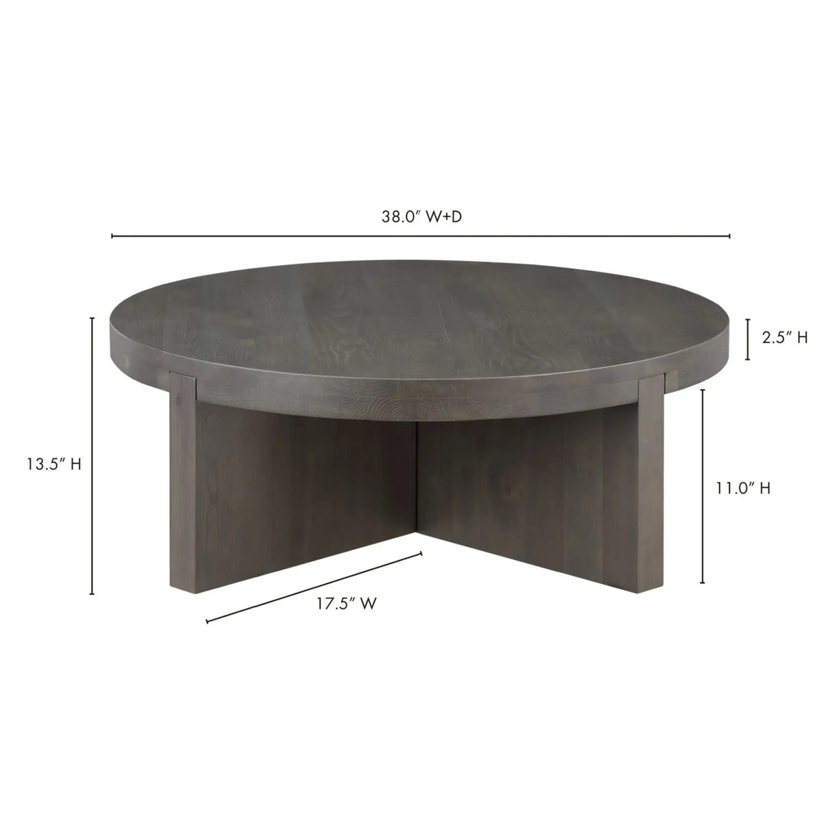 Modern European furniture - Oak Cross-Base Round Coffee Table - www.oroa.com