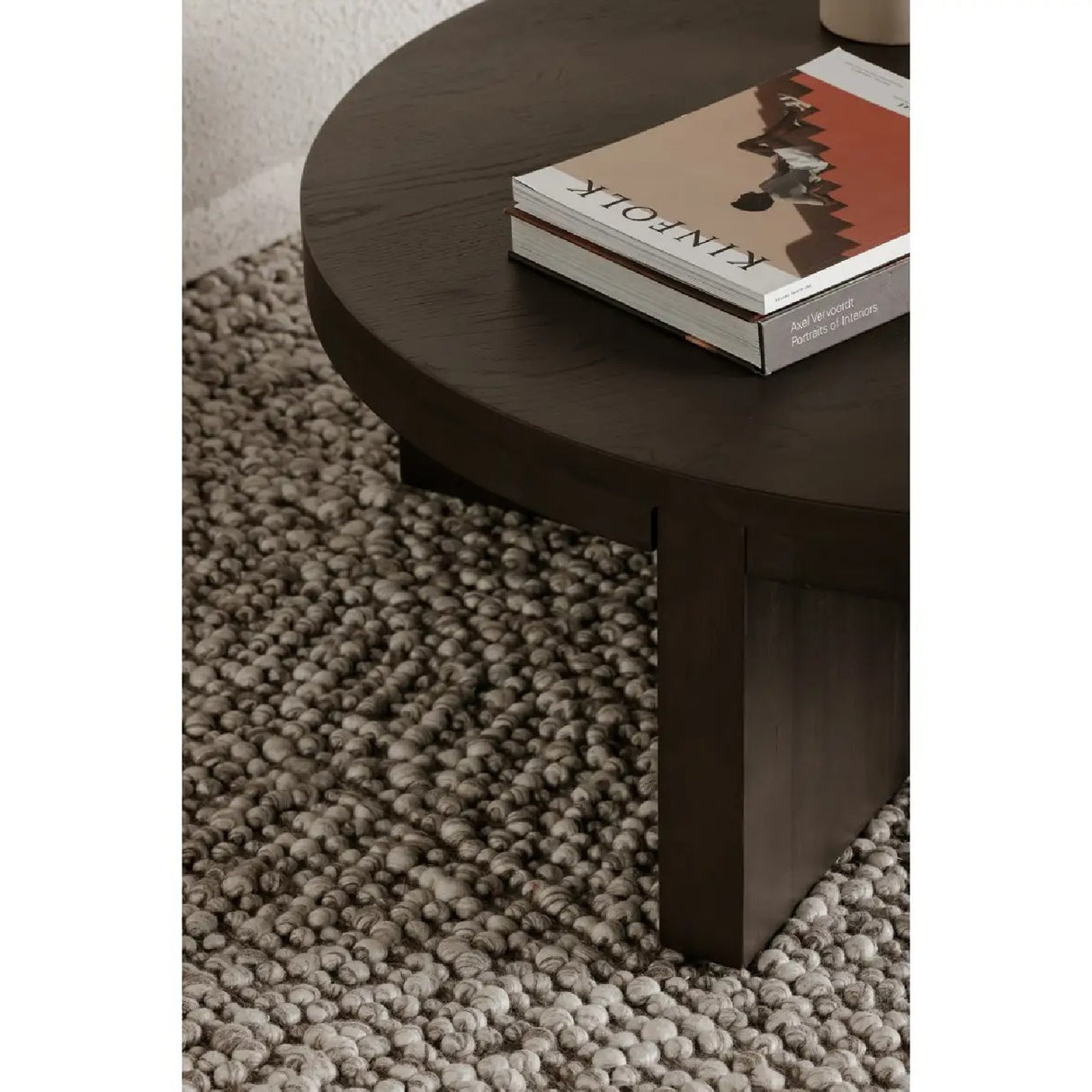 Modern European furniture - Oak Cross-Base Round Coffee Table - www.oroa.com