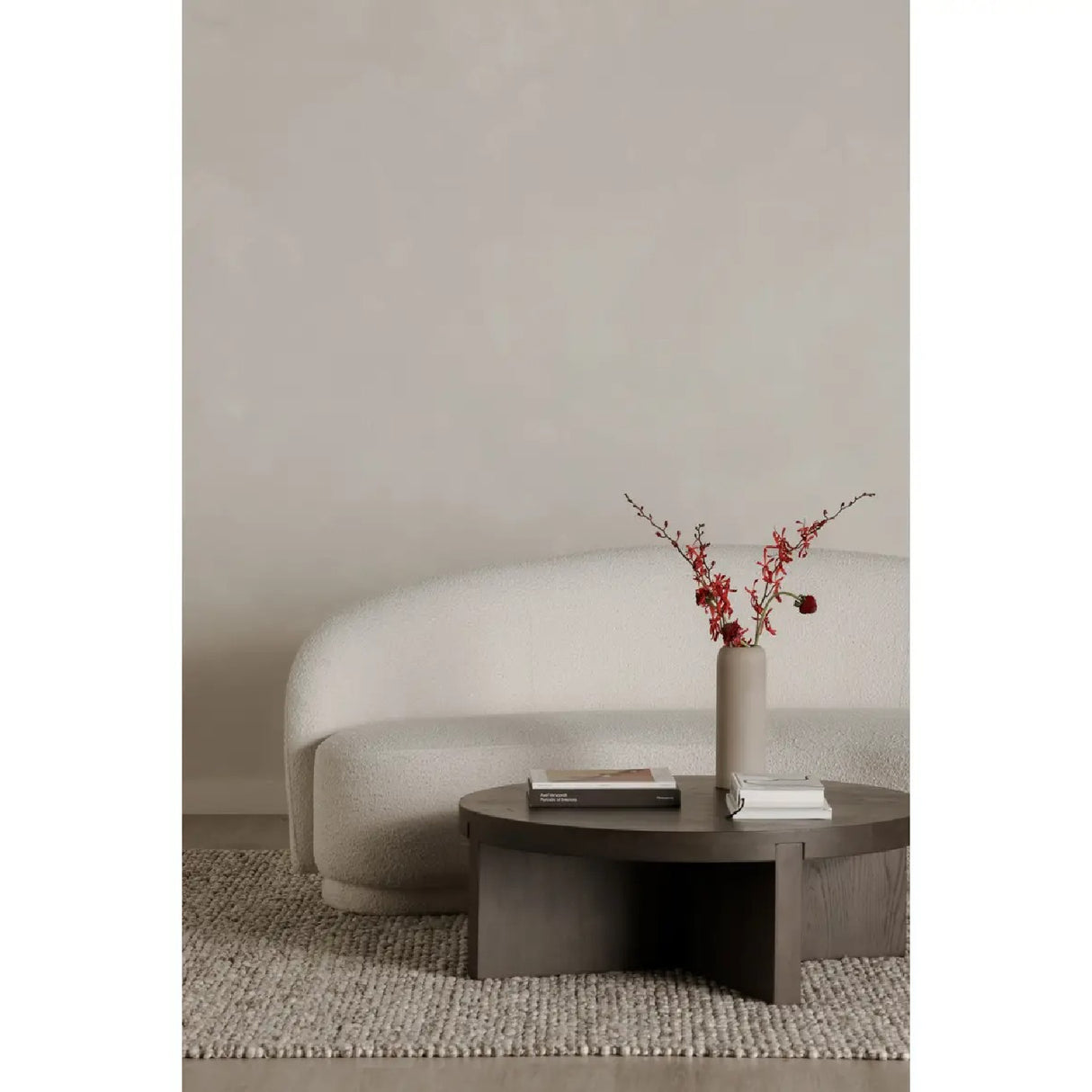 Modern European furniture - Oak Cross-Base Round Coffee Table - www.oroa.com