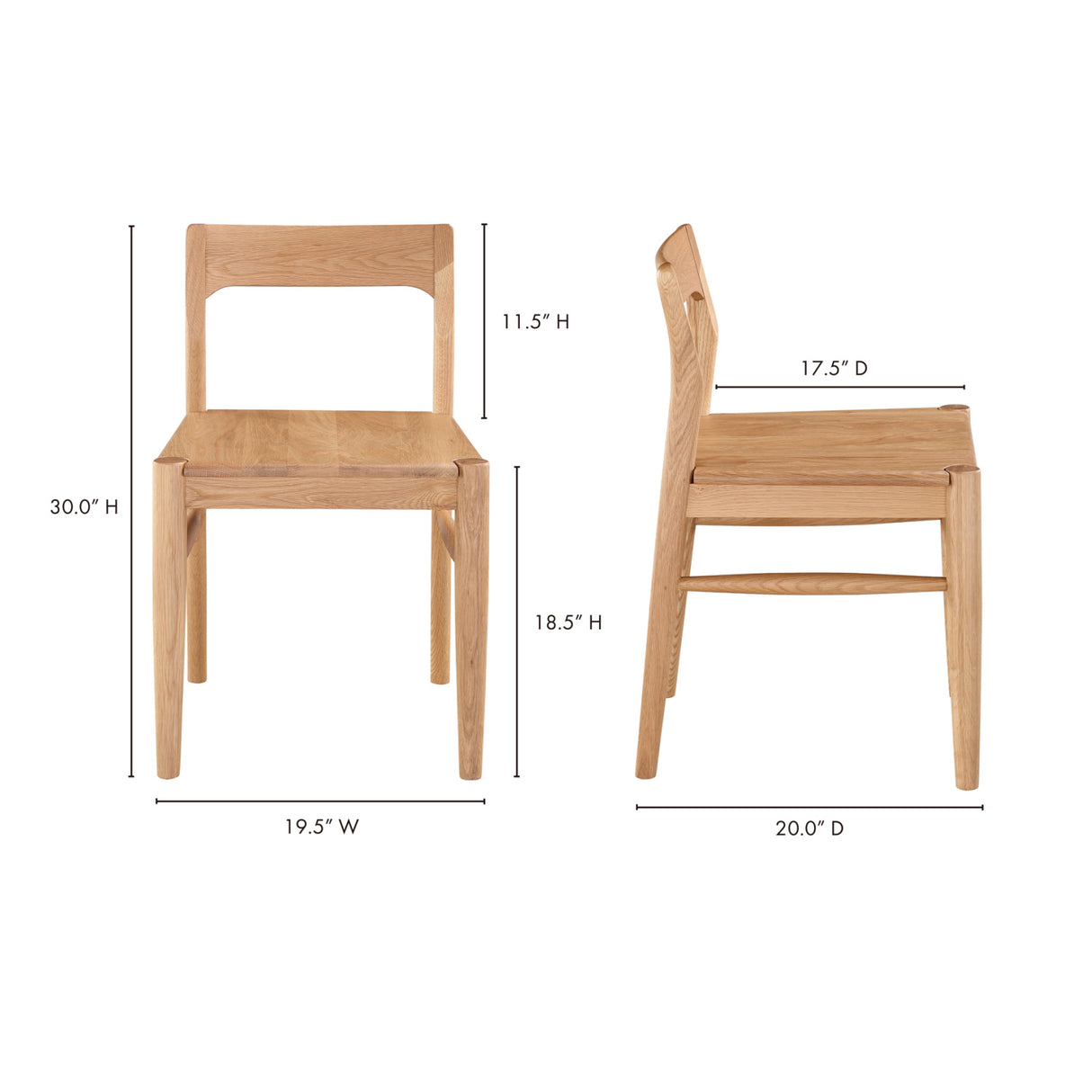 Modern European furniture - Solid Wood Open-Back Dining Chair - www.oroa.com
