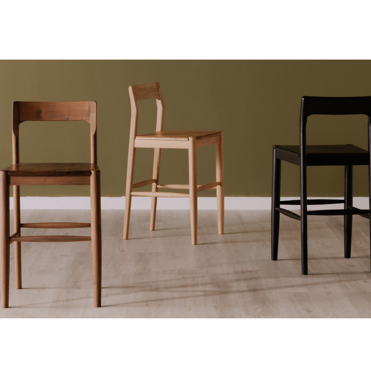 Modern European furniture - Solid Wood Open-Back Counter Stool - www.oroa.com