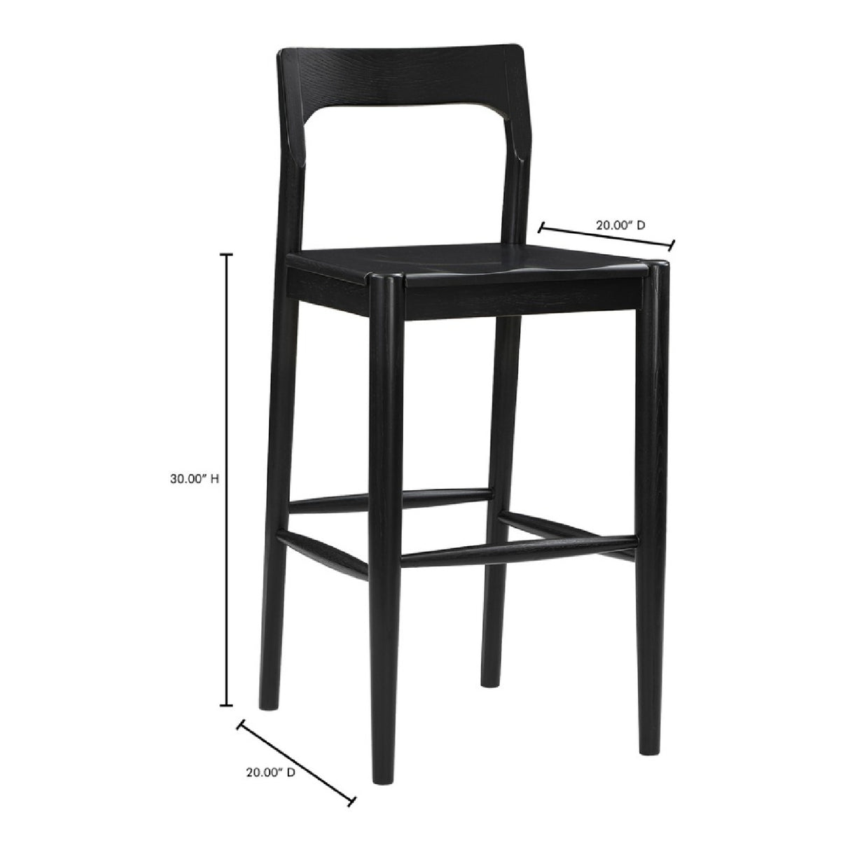 Modern European furniture - Solid Wood Open-Back Bar Stool - www.oroa.com | Oroa.com