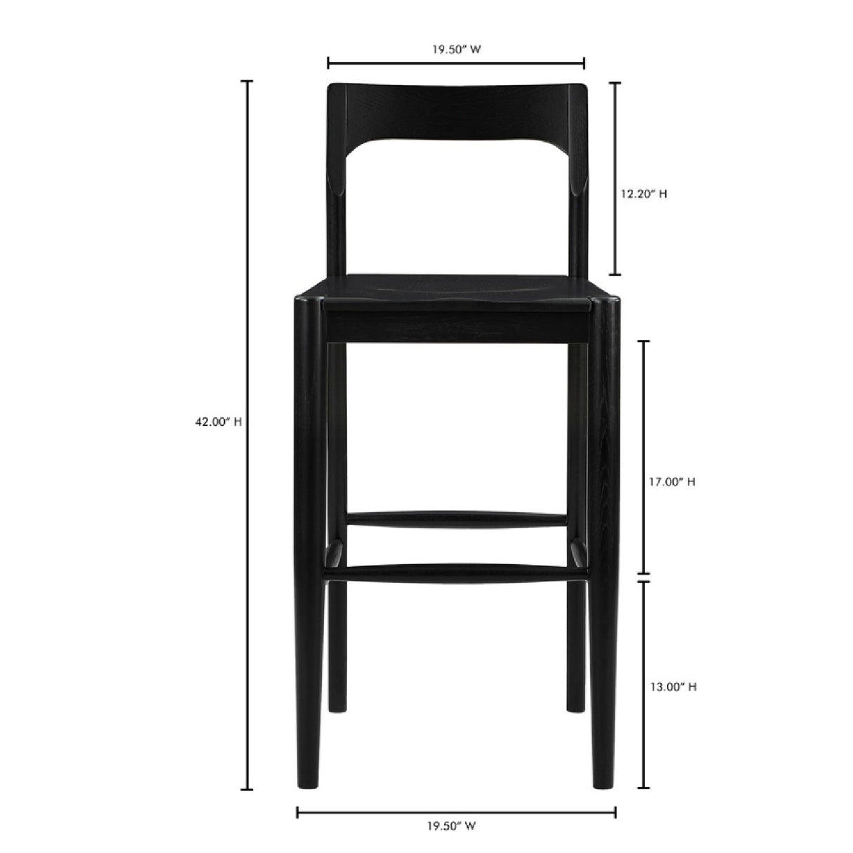Modern European furniture - Solid Wood Open-Back Bar Stool - www.oroa.com | Oroa.com