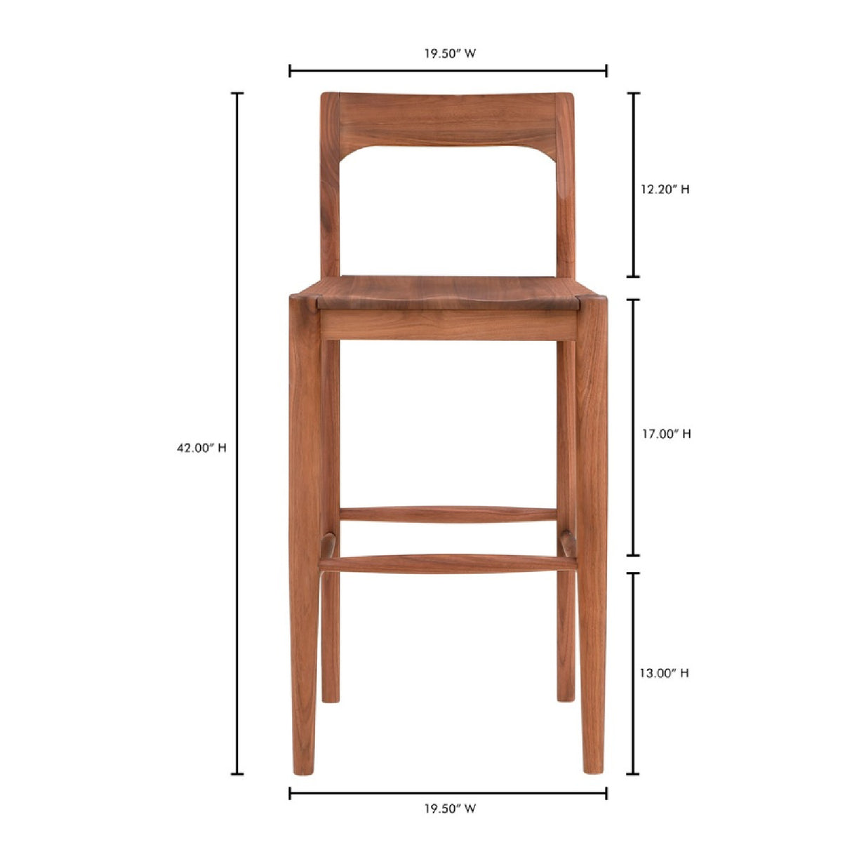 Modern European furniture - Solid Wood Open-Back Bar Stool - www.oroa.com | Oroa.com