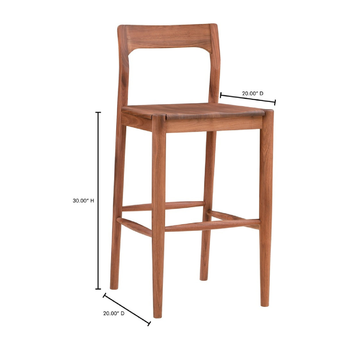 Modern European furniture - Solid Wood Open-Back Bar Stool - www.oroa.com | Oroa.com