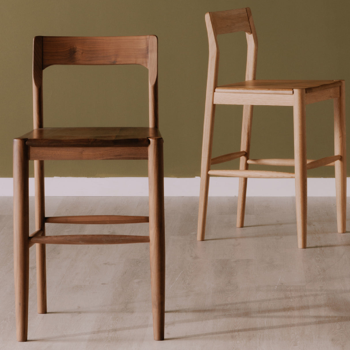 Modern European furniture - Solid Wood Open-Back Bar Stool - www.oroa.com | Oroa.com
