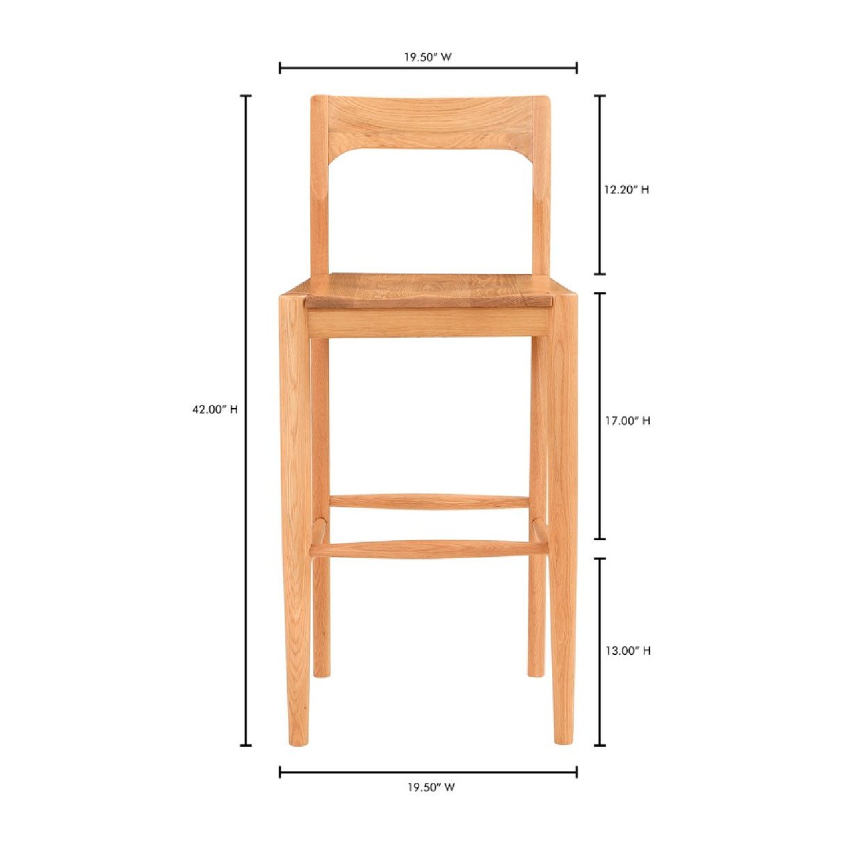 Modern European furniture - Solid Wood Open-Back Bar Stool - www.oroa.com | Oroa.com