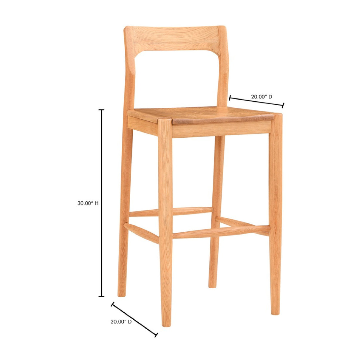 Modern European furniture - Solid Wood Open-Back Bar Stool - www.oroa.com | Oroa.com