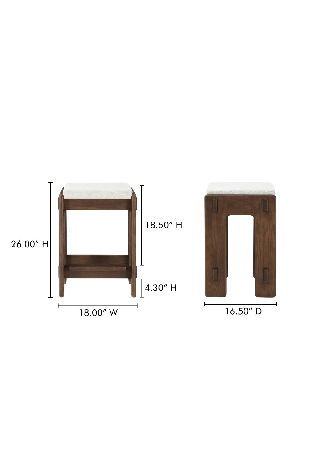 Modern European furniture - Wooden Padded Seat Counter Stool - www.oroa.com