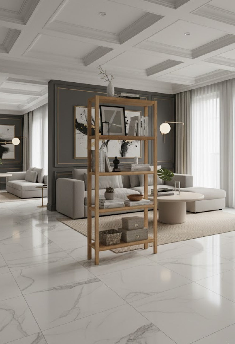 Oak Veneer Wood Bookcase | Nolan | Oroa.com