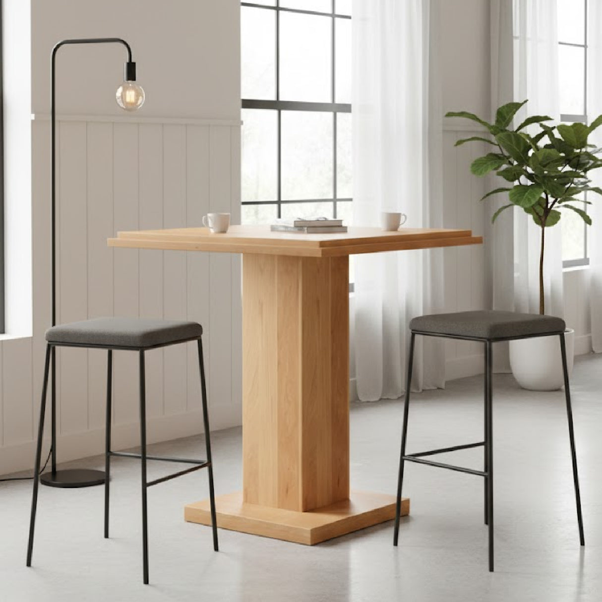 Modern European furniture - Natural Oak Square Counter Table - www.oroa.com | Oroa.com
