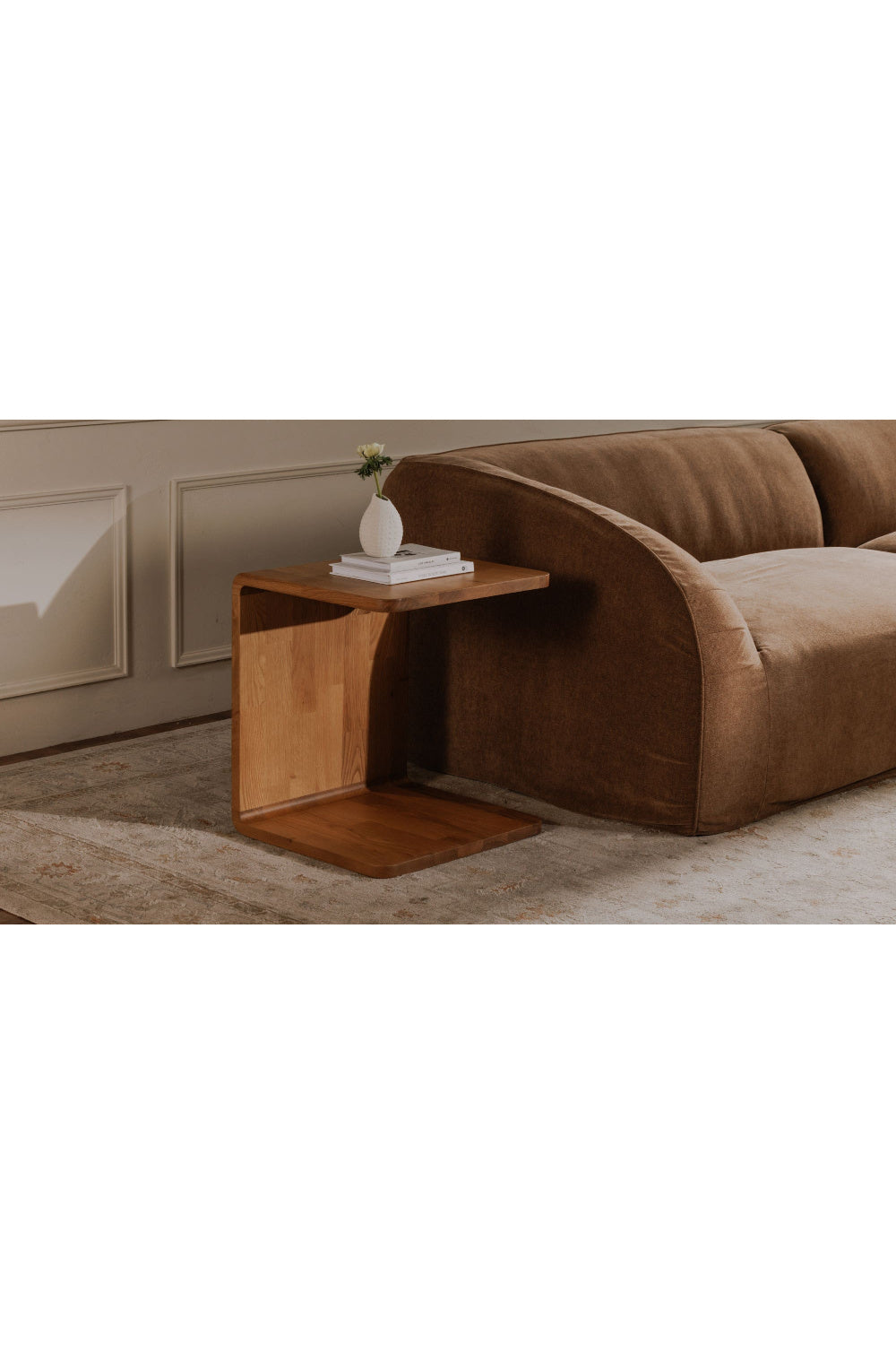 Modern European furniture - C-Shape Oak Side Table - www.oroa.com | Oroa.com