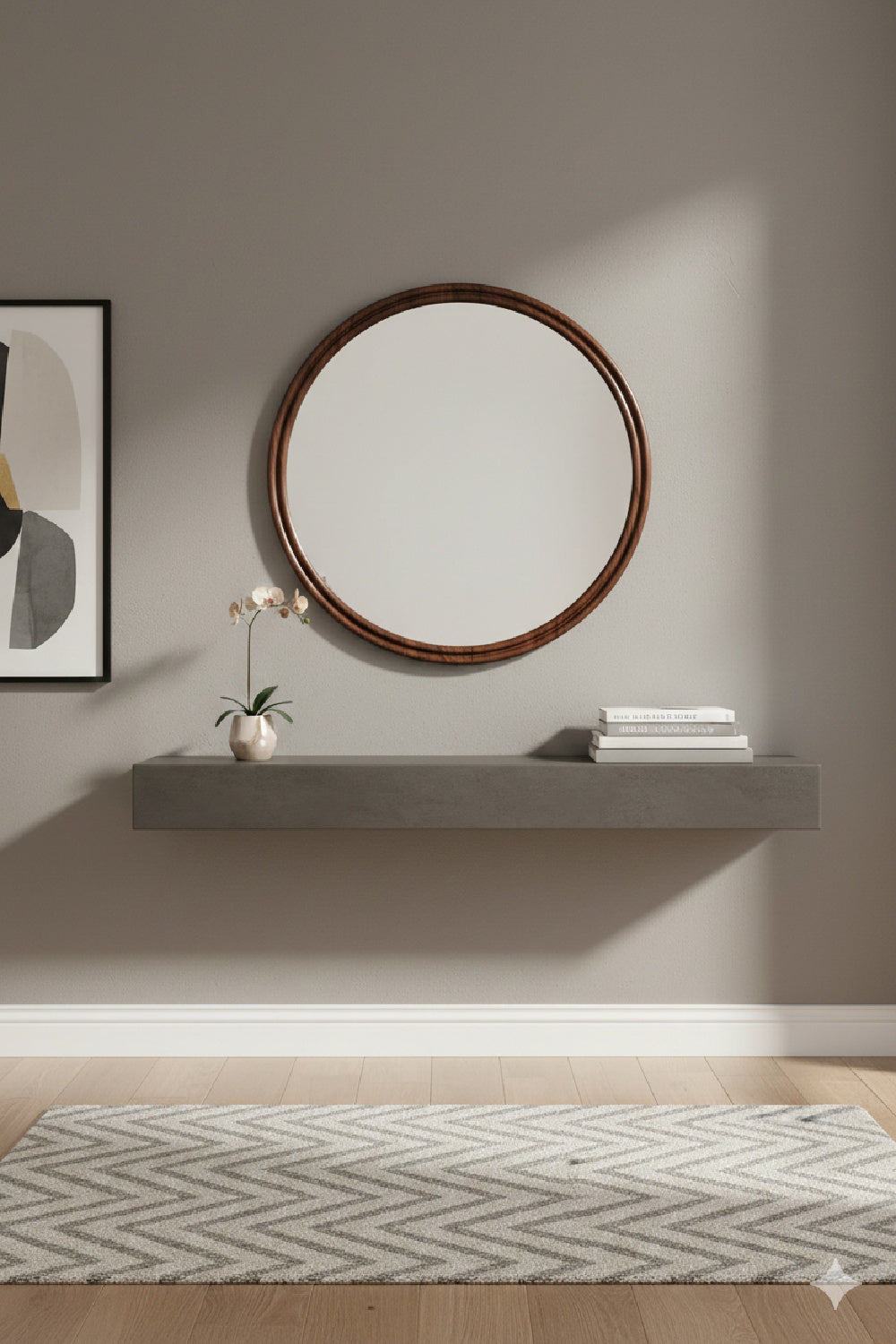 Modern European furniture - Oak Round Wall Mirror - www.oroa.com | Oroa.com