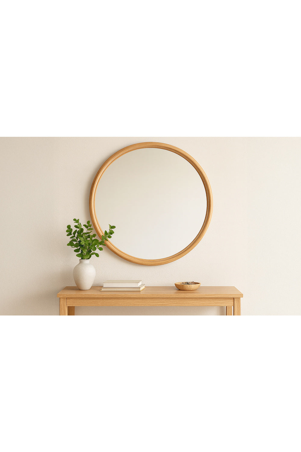 Modern European furniture - Oak Round Wall Mirror - www.oroa.com | Oroa.com