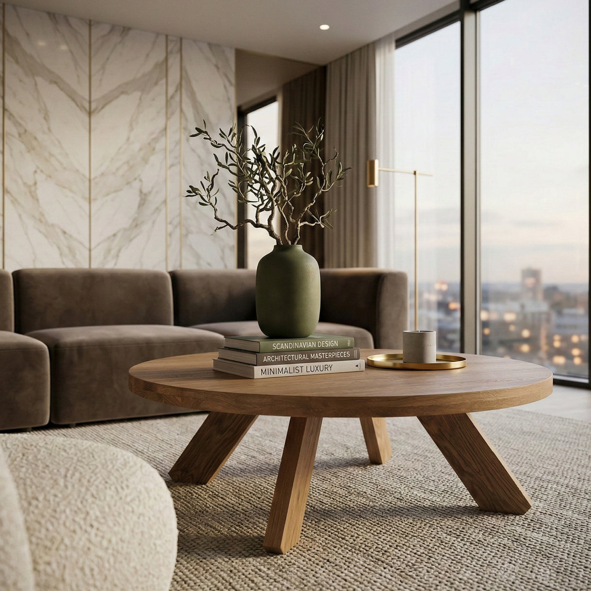 Modern European furniture - Solid Oak Round Coffee Table - www.oroa.com | Oroa.com