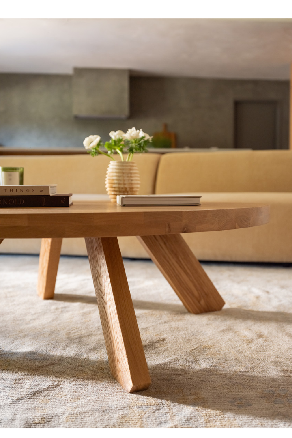 Modern European furniture - Solid Oak Round Coffee Table - www.oroa.com | Oroa.com