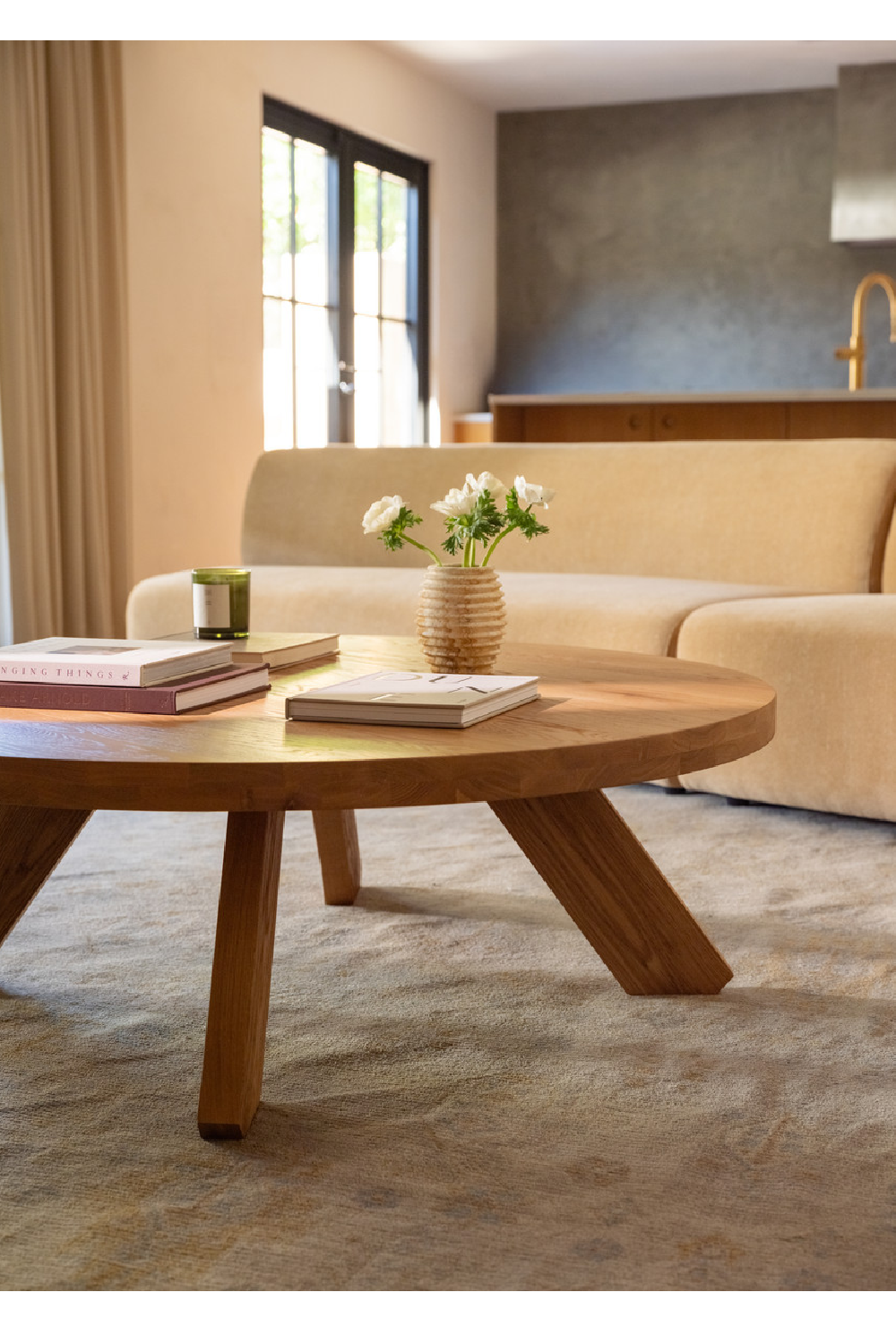 Modern European furniture - Solid Oak Round Coffee Table - www.oroa.com | Oroa.com