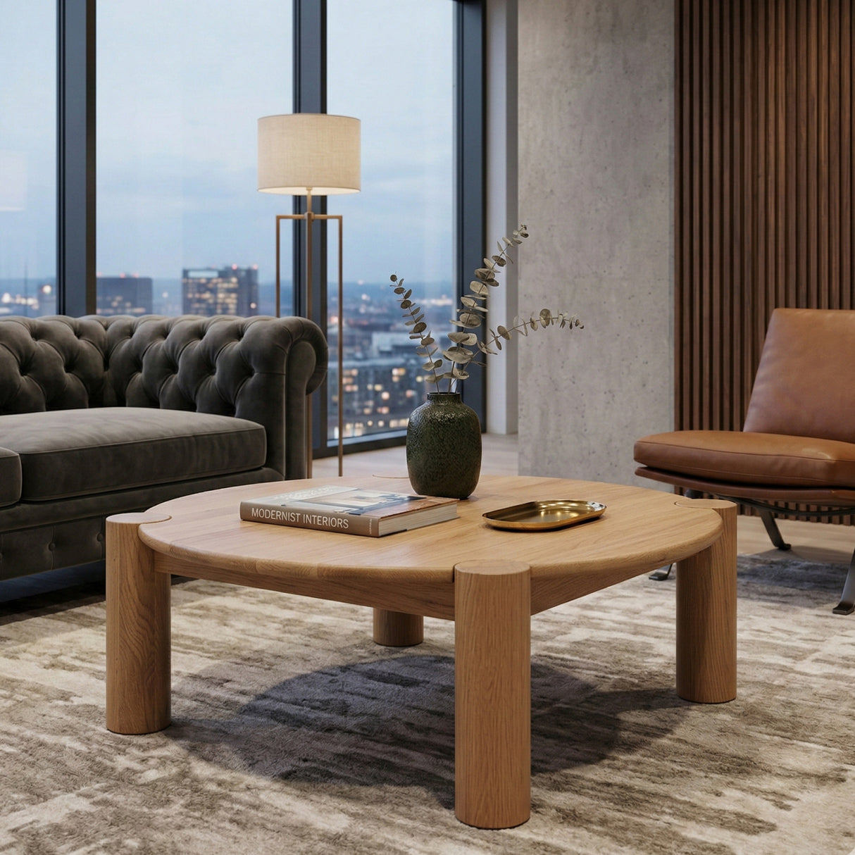 Modern European furniture - 3-Legged Solid Oak Coffee Table - www.oroa.com | Oroa.com