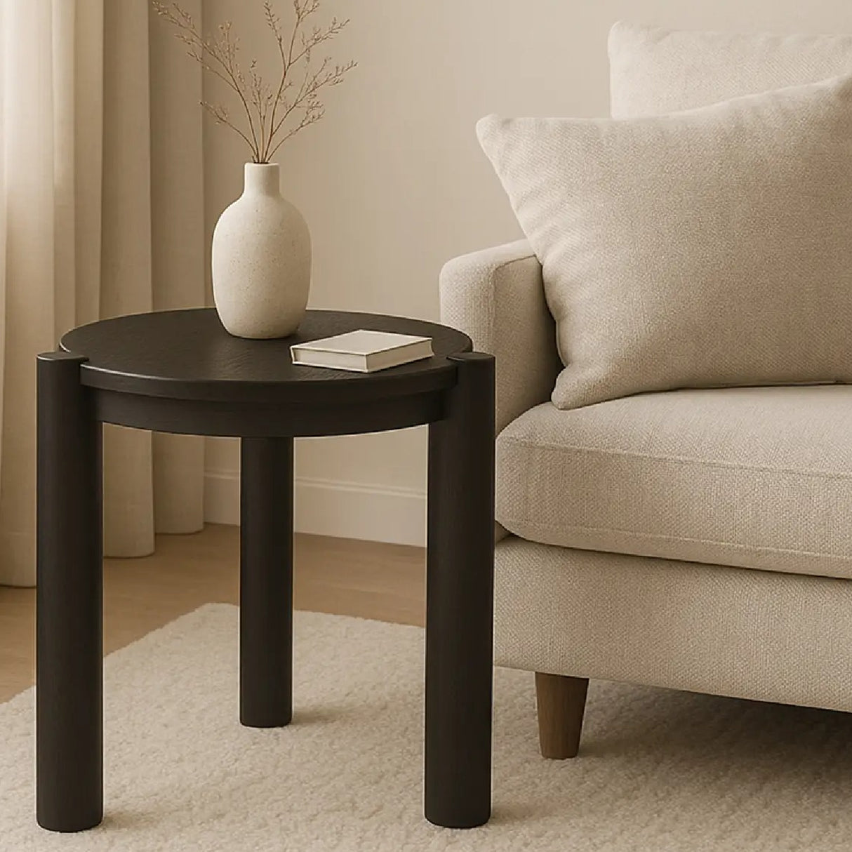 Modern European furniture - 3-Legged Solid Oak Side Table - www.oroa.com | Oroa.com