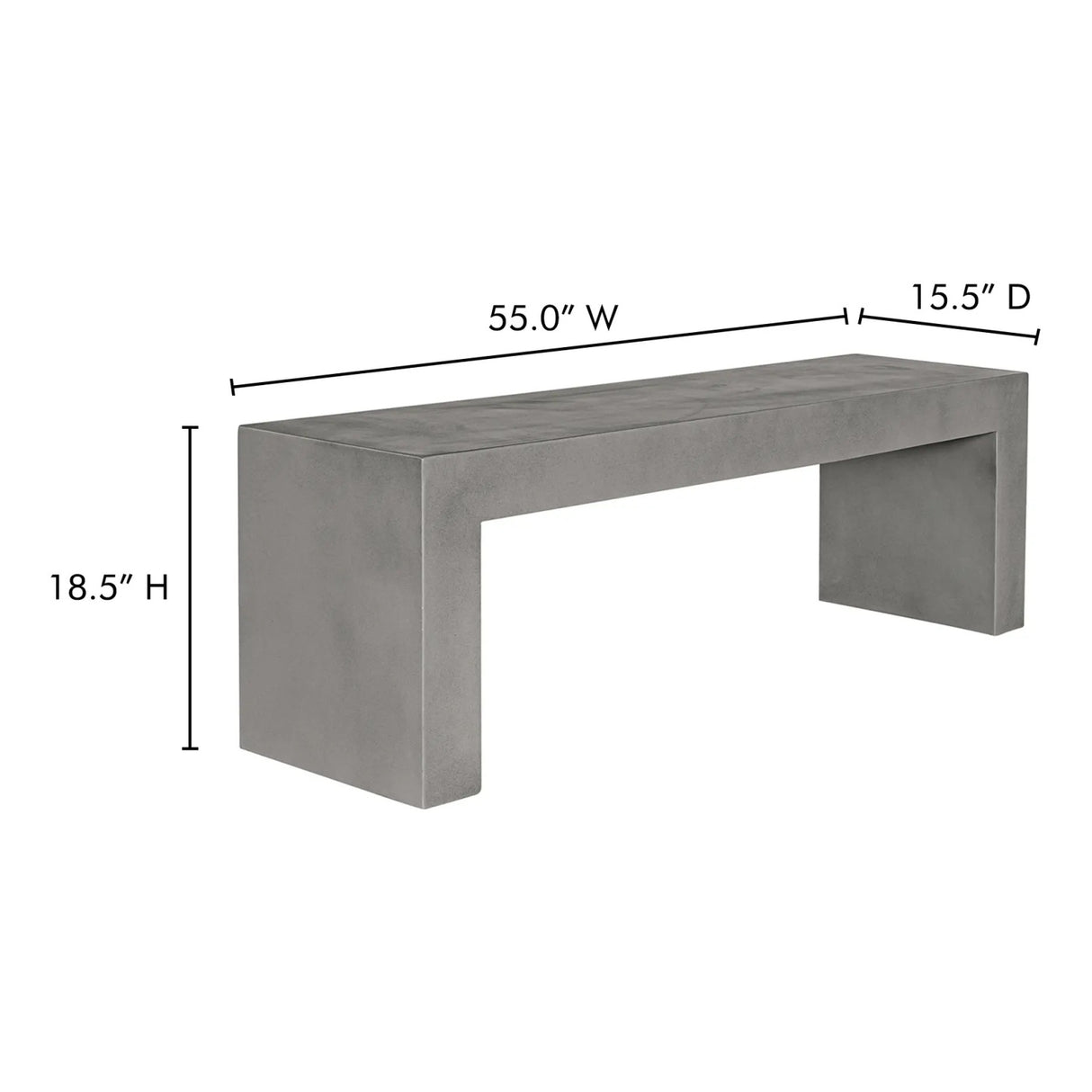 Modern European furniture - 3-Seater Concrete Indoor/Outdoor Bench - www.oroa.com | Oroa.com