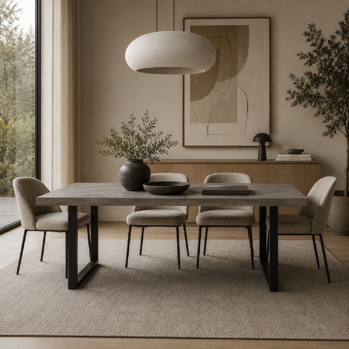 Modern European furniture - Gray Cement Indoor/Outdoor Dining Table L - www.oroa.com | Oroa.com