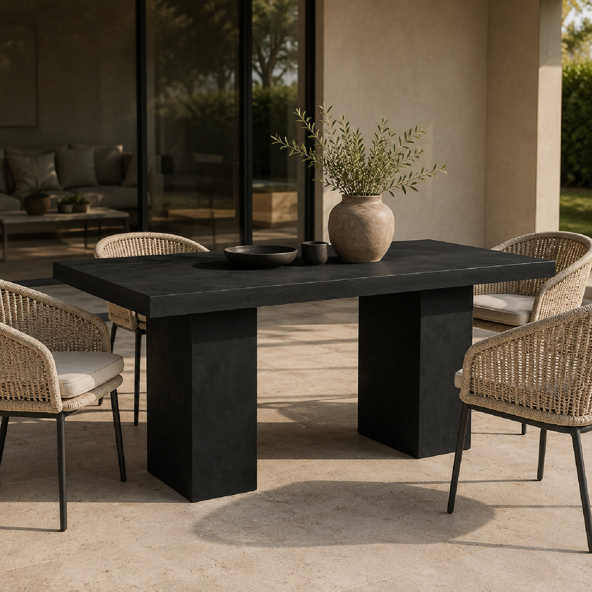Modern European furniture - Pillar-Legged Indoor/Outdoor Dining Table - www.oroa.com | Oroa.com
