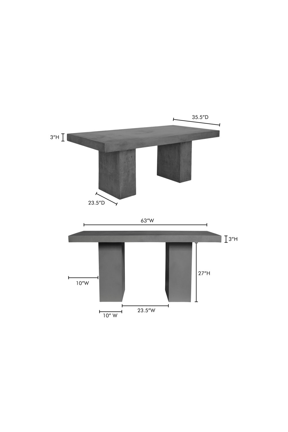 Pillar-Legged Indoor/Outdoor Dining Table | Novi Living Aurelius | Oroa.com