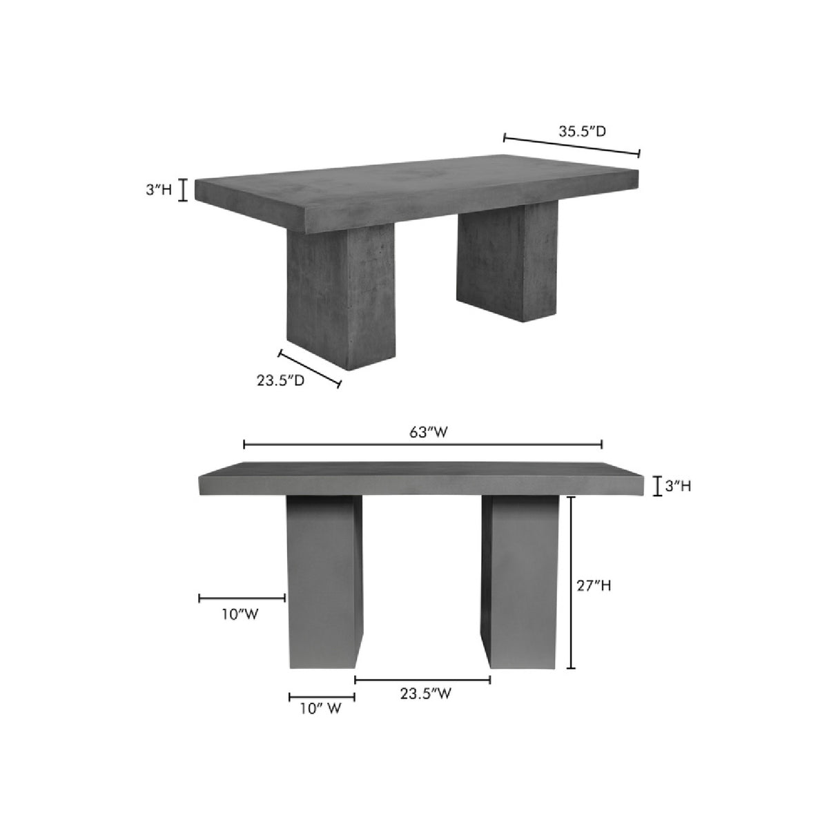 Modern European furniture - Pillar-Legged Indoor/Outdoor Dining Table - www.oroa.com | Oroa.com