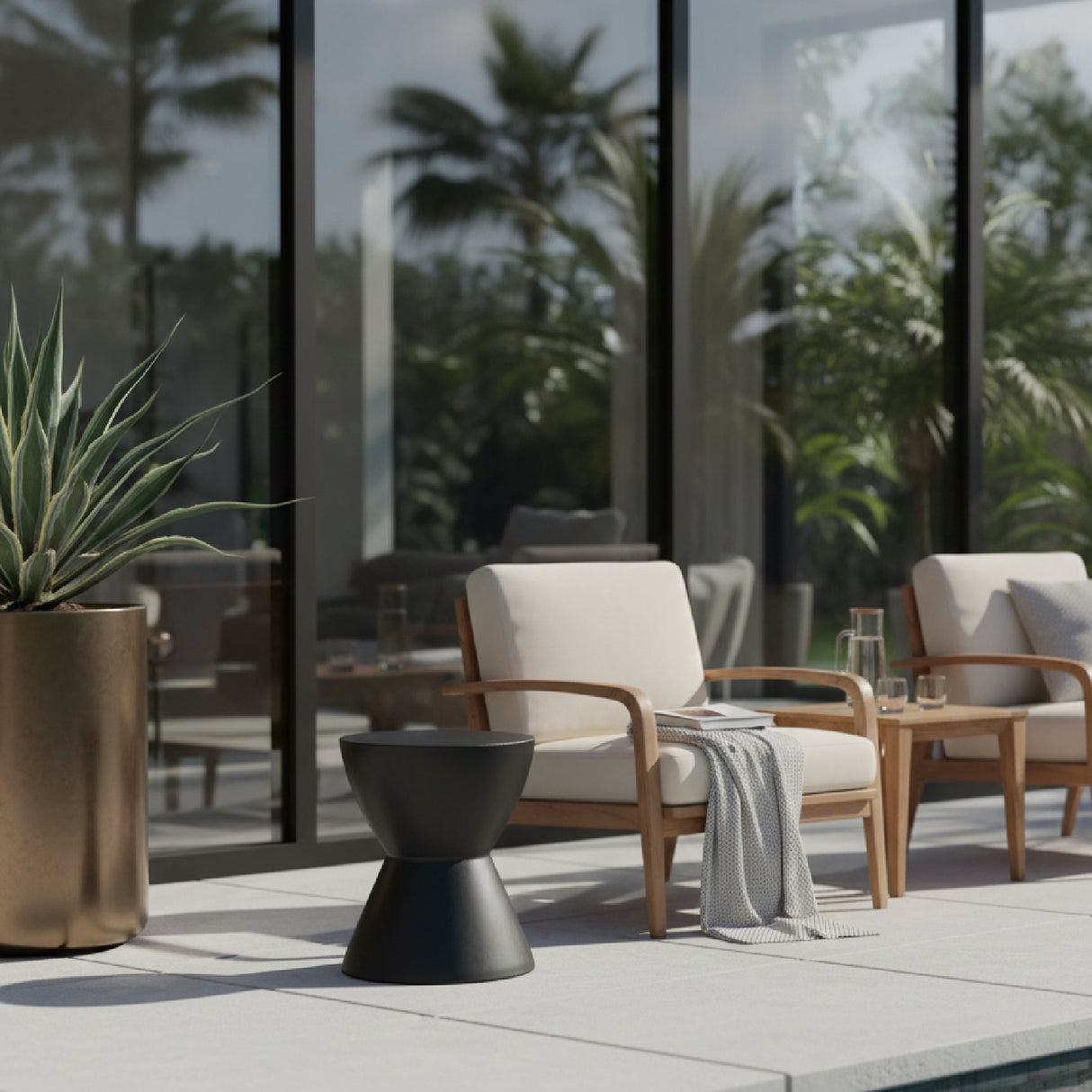 Contoured Indoor/Outdoor Stool | Novi Living Hourglass | Oroa.com