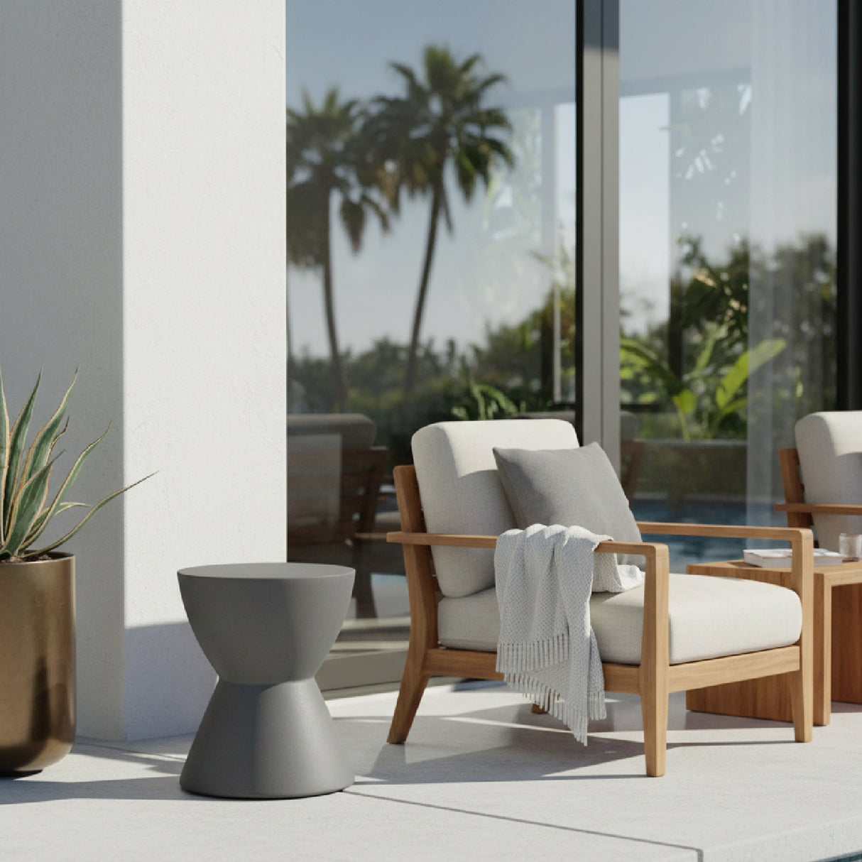 Contoured Indoor/Outdoor Stool | Novi Living Hourglass | Oroa.com