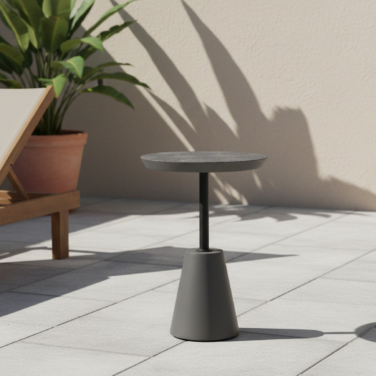 Modern European furniture - Round Textured Indoor/Outdoor Side Table - www.oroa.com | Oroa.com