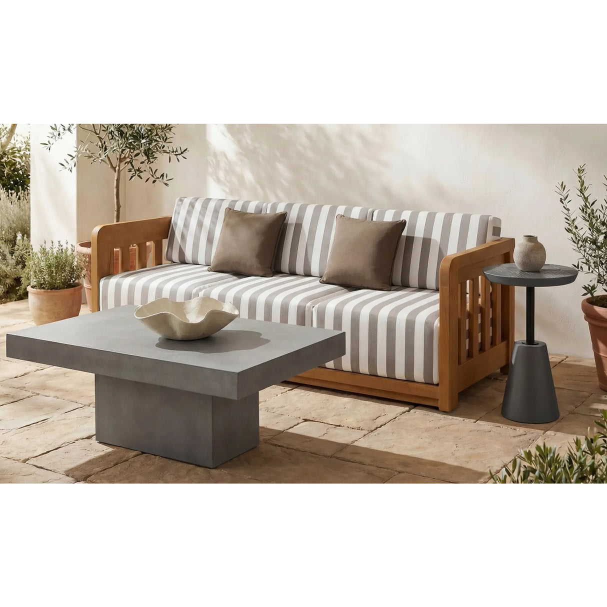 Modern European furniture - Round Textured Indoor/Outdoor Side Table - www.oroa.com | Oroa.com