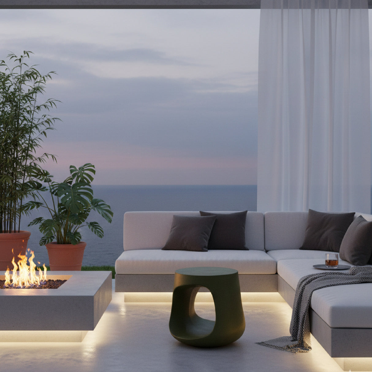 Modern European furniture - Monolithic Concrete Indoor/Outdoor Stool - www.oroa.com | Oroa.com