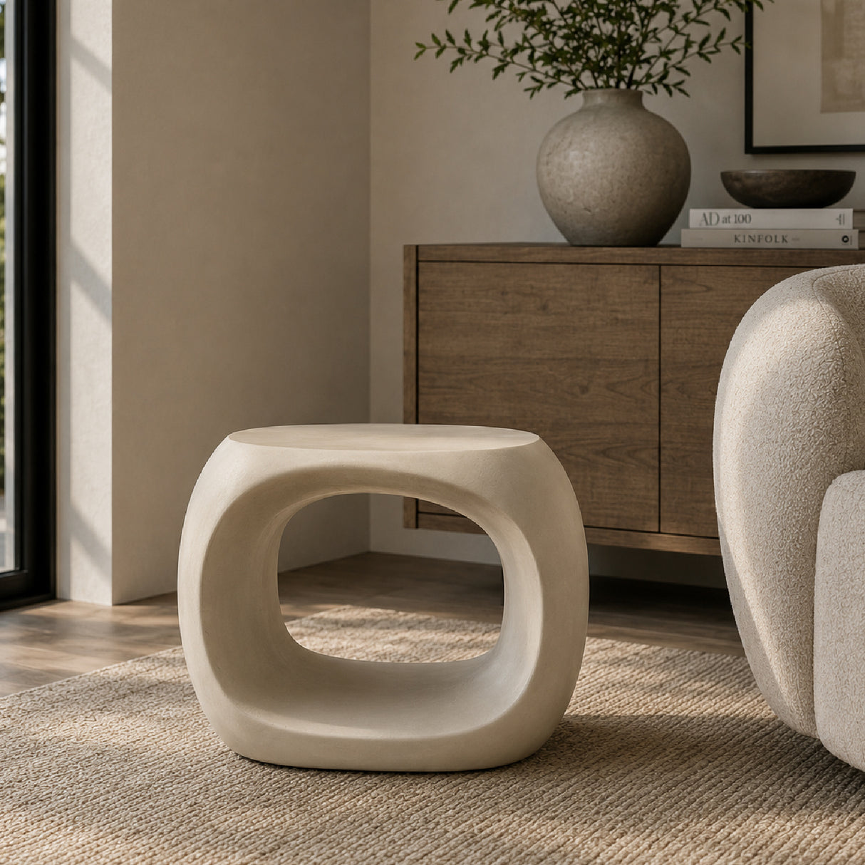 Modern European furniture - Carved Concrete Indoor/Outdoor Stool - www.oroa.com | Oroa.com