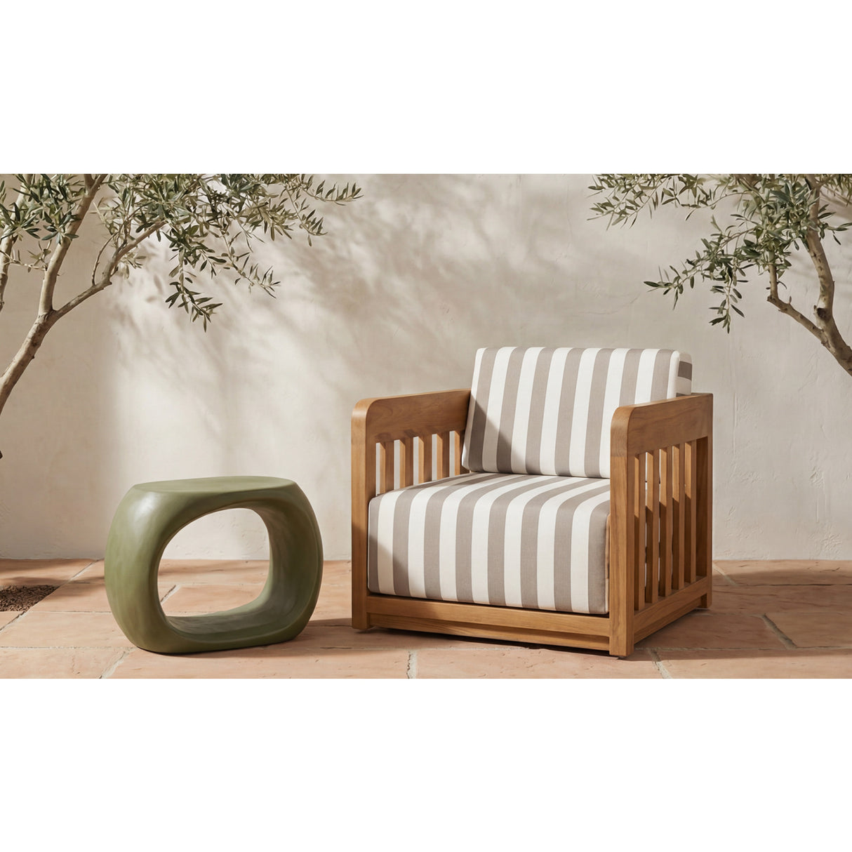 Carved Concrete Indoor/Outdoor Stool | Novi Living Albers | Oroa.com