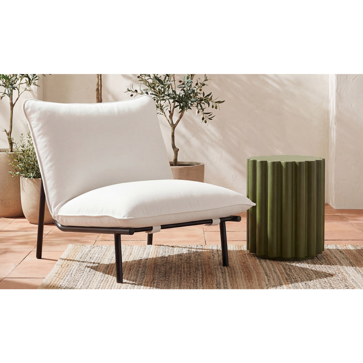 Modern European furniture - Scalloped Indoor/Outdoor Accent Table - www.oroa.com | Oroa.com