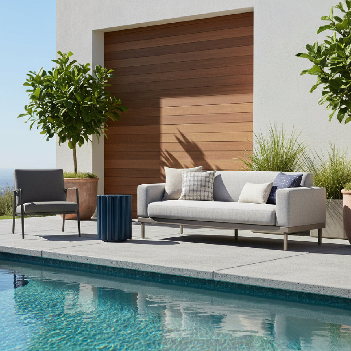 Modern European furniture - Scalloped Indoor/Outdoor Accent Table - www.oroa.com | Oroa.com