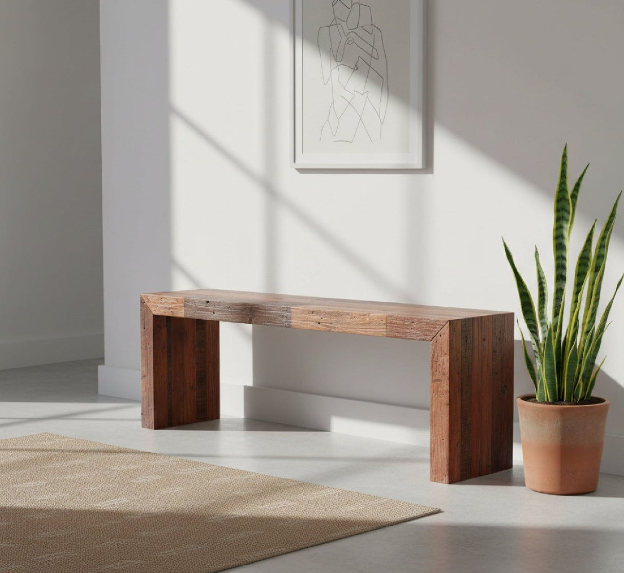Modern European furniture - Rustic Pine Dining Bench - www.oroa.com | Oroa.com