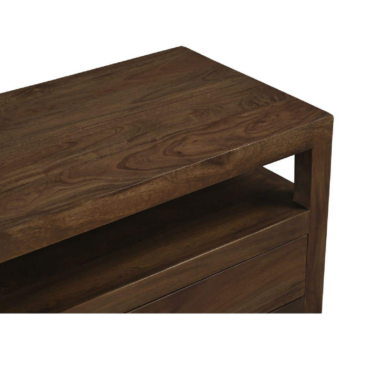 Modern European furniture - Brown Wooden 2-Drawer Nightstand - www.oroa.com