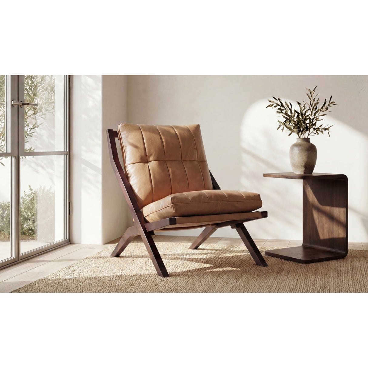 Modern European furniture - C-Shape Oak Side Table - www.oroa.com | Oroa.com