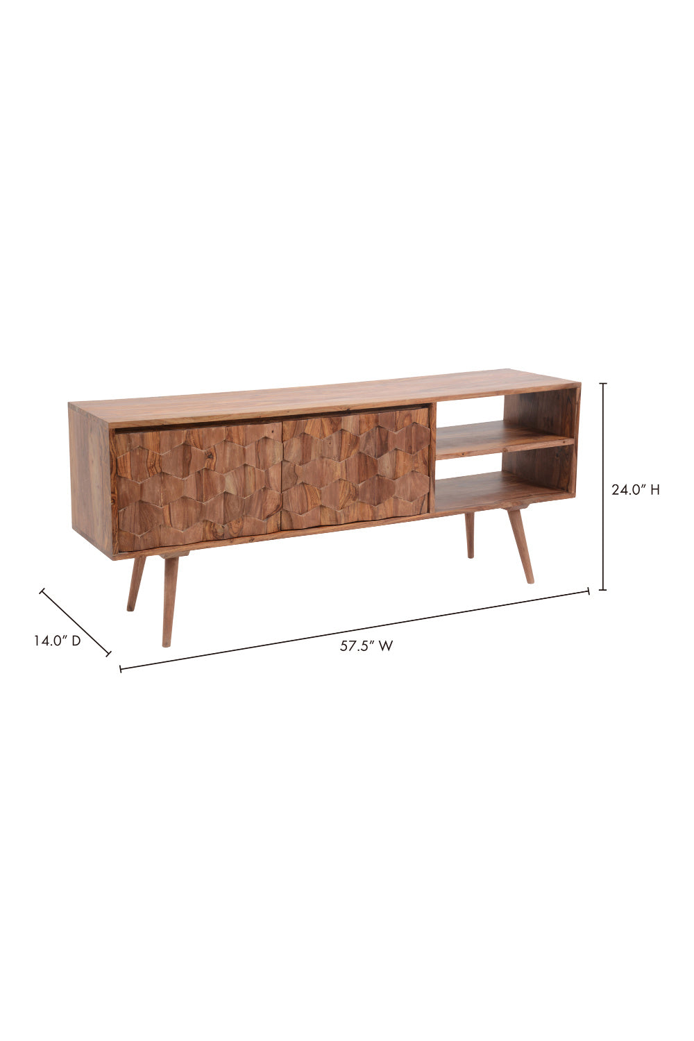 Modern European furniture - Natural Sheesham Media Cabinet - www.oroa.com