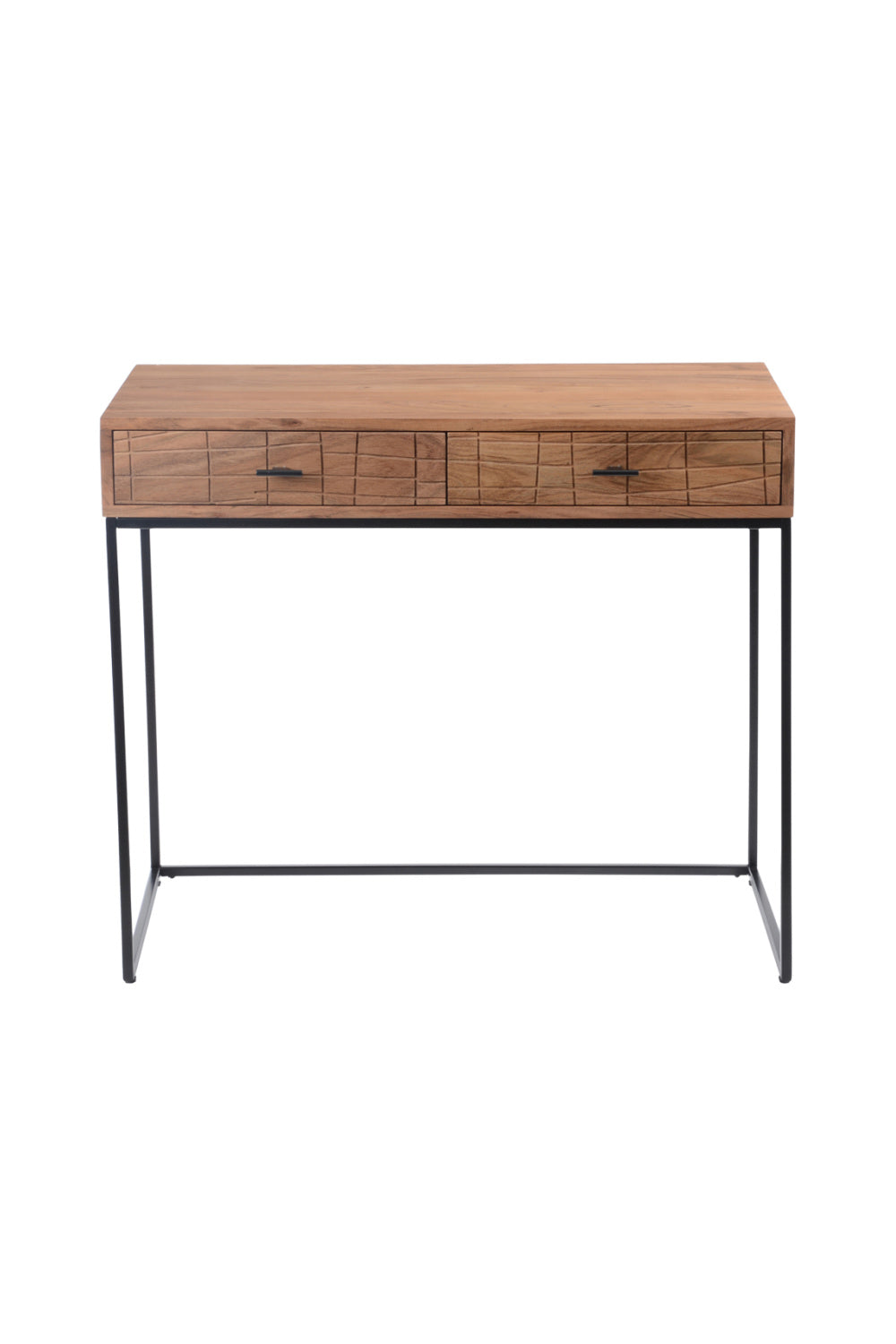 Modern European furniture - Patterned Solid Acacia 2-Drawer Desk - www.oroa.com | Oroa.com