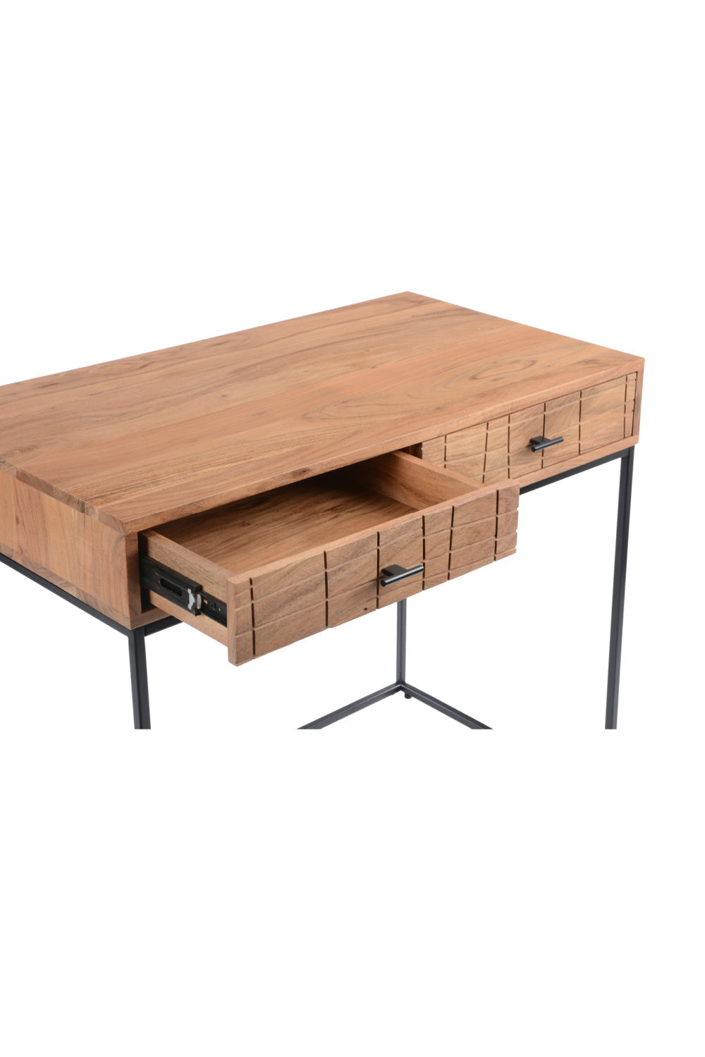 Modern European furniture - Patterned Solid Acacia 2-Drawer Desk - www.oroa.com | Oroa.com