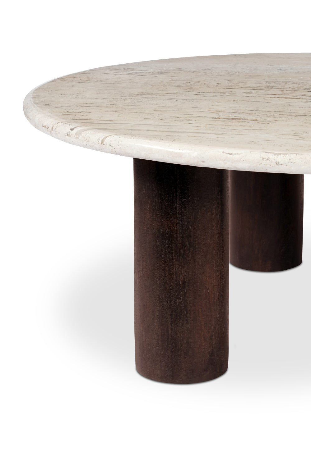 Modern European furniture - Beige Travertine Round Coffee Table - www.oroa.com
