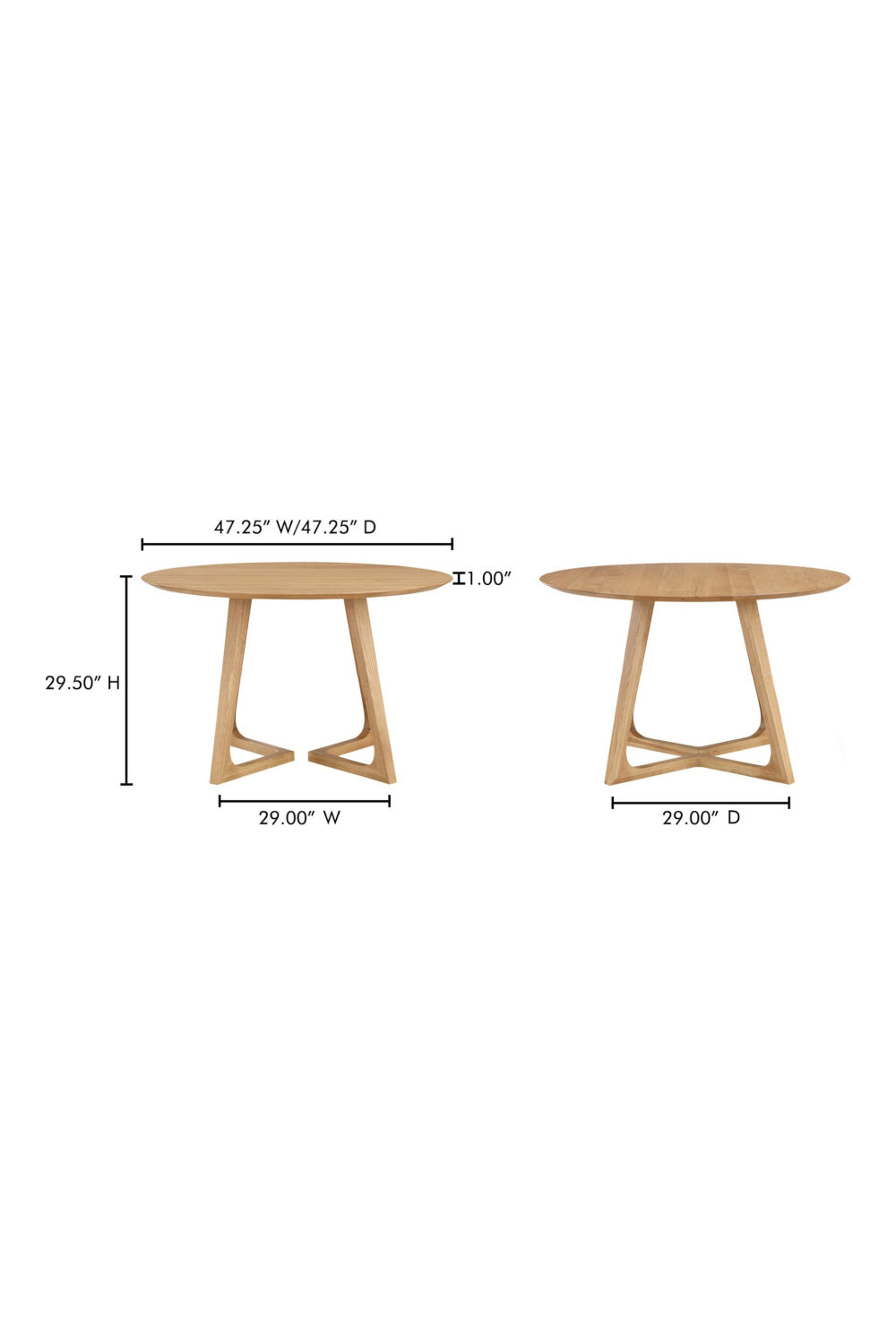 Modern European furniture - Natural Oak Round Dining Table - www.oroa.com | Oroa.com