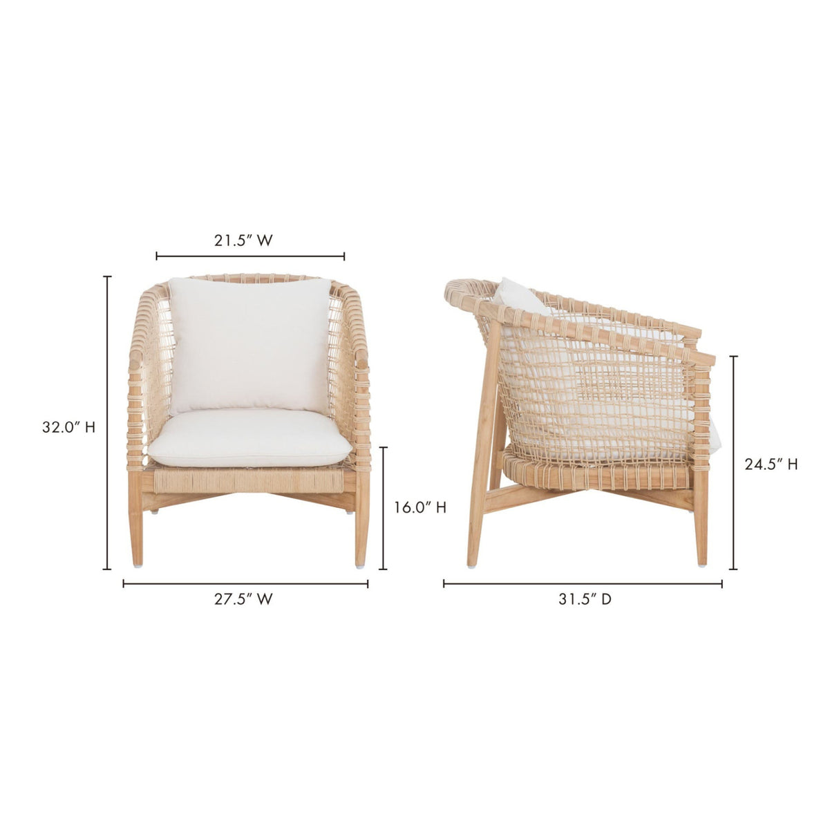 Modern European furniture - White Weave Outdoor Lounge Chair - www.oroa.com | Oroa.com