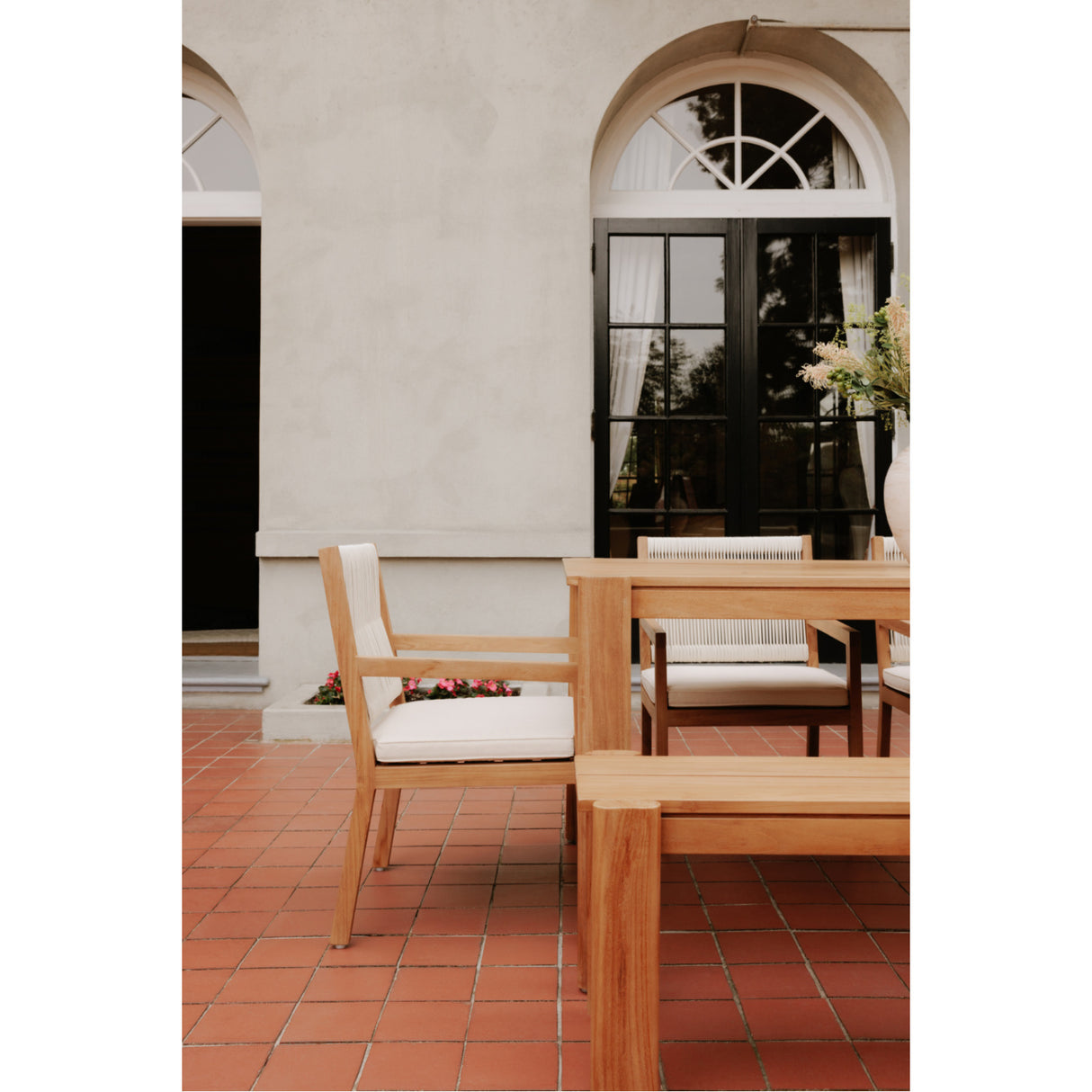 Modern European furniture - Natural Teak Outdoor Dining Bench - www.oroa.com | Oroa.com