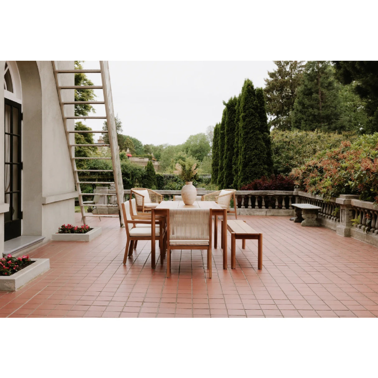 Modern European furniture - Natural Teak Outdoor Dining Bench - www.oroa.com | Oroa.com